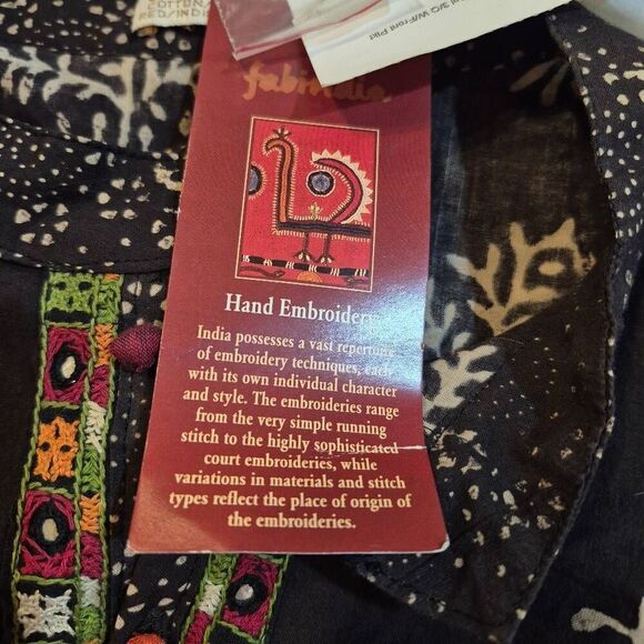 Fabindia Women's Black Cotton Kurta NEW - Picture 12 of 16